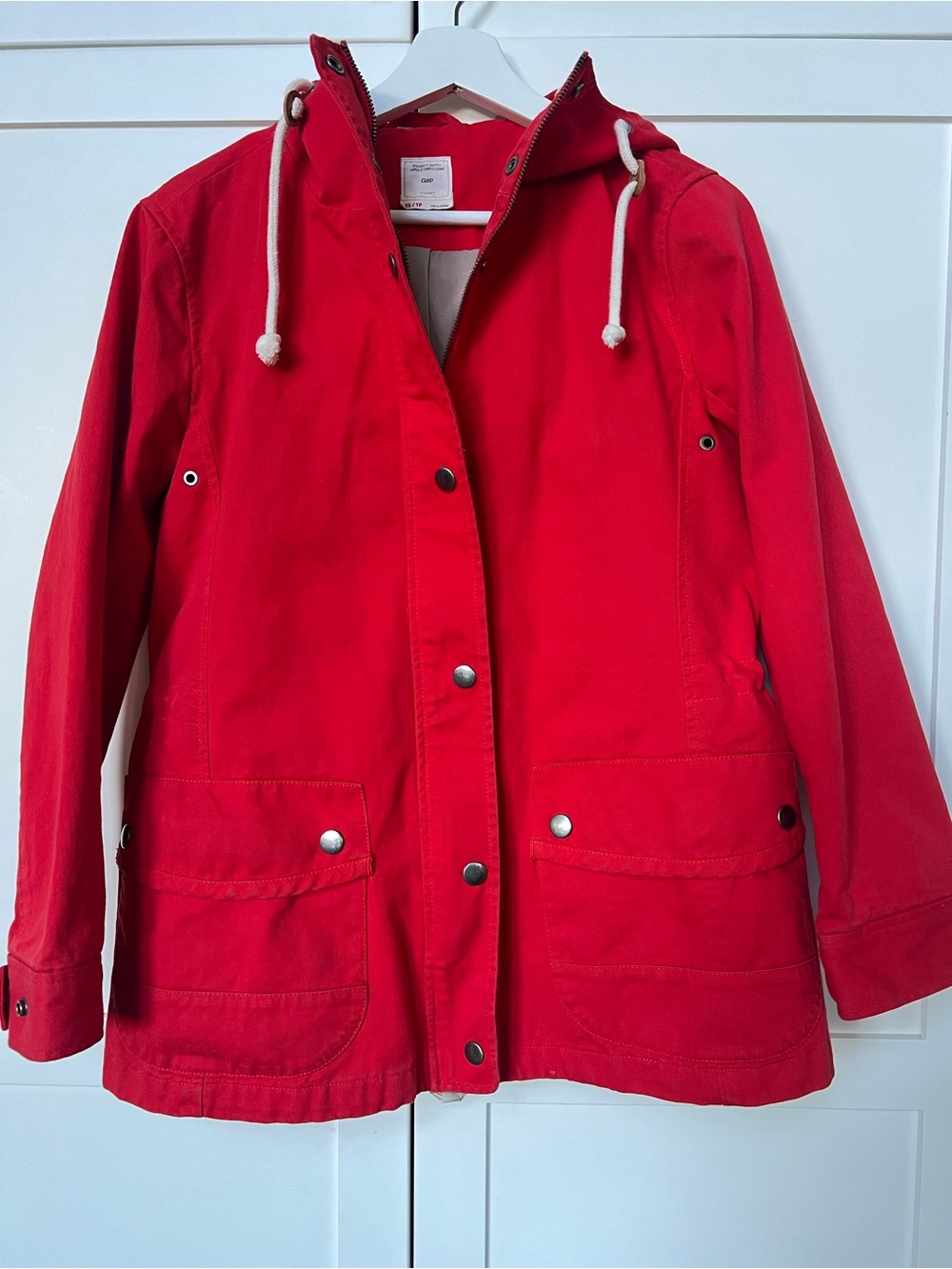 Gap chore jacket w hood - red - XS/S